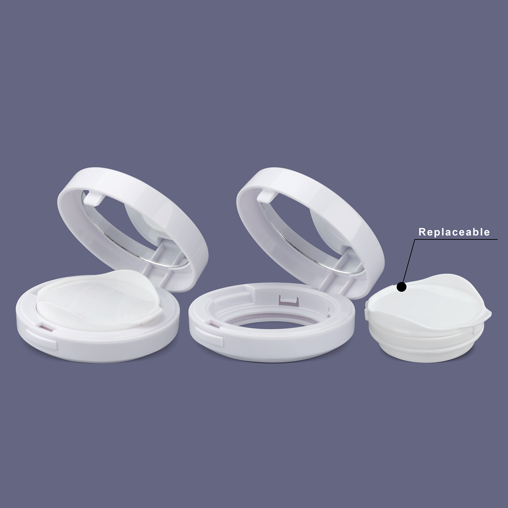 Оптовый косметический макияж Пустой белый контейнер для тонального крема Упаковка Круглая воздушная подушка BB Cream Compact Case, Air Cushion Case