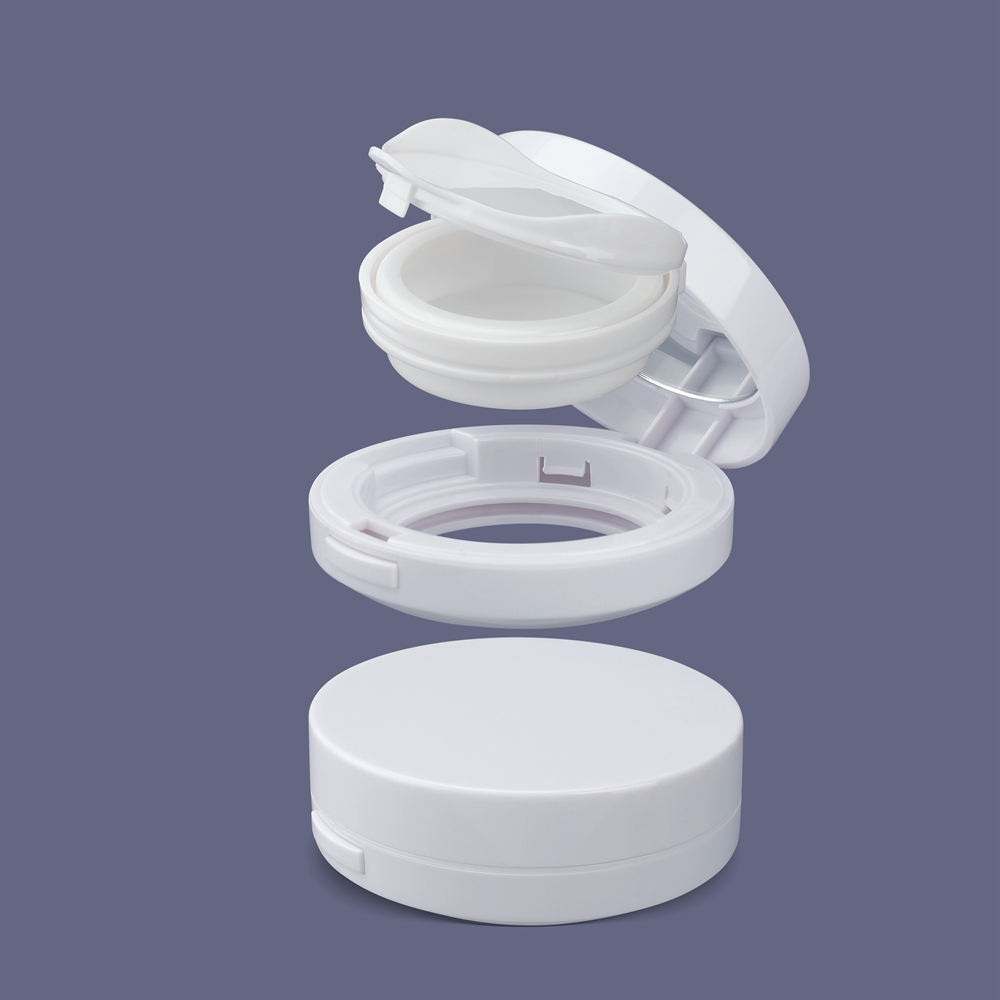 Оптовый косметический макияж Пустой белый контейнер для тонального крема Упаковка Круглая воздушная подушка BB Cream Compact Case, Air Cushion Case